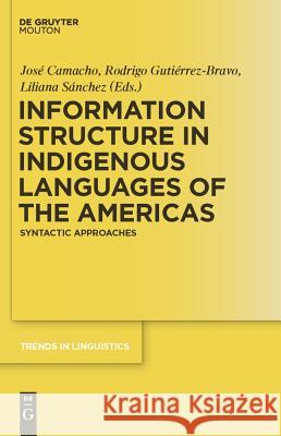 Information Structure in Indigenous Languages of the Americas: Syntactic Approaches Josa(c) Camacho Rodrigo Gutia(c)Rrez-Bravo Liliana Sanchez 9783110228526 de Gruyter Mouton