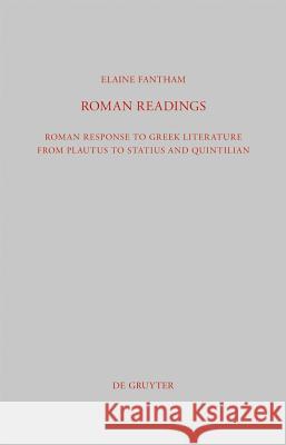 Roman Readings Elaine Fantham 9783110229332 Llh