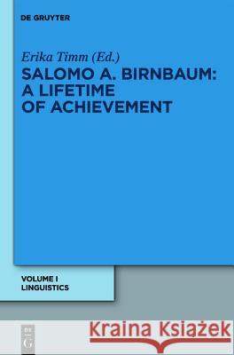 Linguistik / Linguistics Birnbaum, Salomo A. 9783110251944