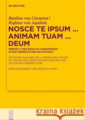 Nosce te ipsum ... animam tuam ... Deum Caesarea, Basilius Von 9783110258493 De Gruyter