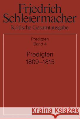 Predigten 1809-1815  9783110263947 De Gruyter