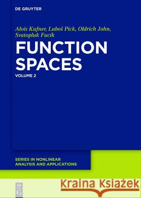 Function Spaces, 2 Pick, Lubos 9783110273731 de Gruyter