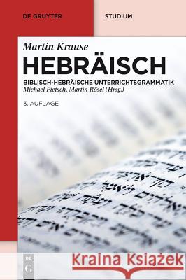 Hebräisch : Biblisch-Hebräische Unterrichtsgrammatik Martin Krause Michael Pietsch Martin R 9783110283457