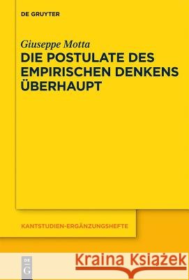 Die Postulate des empirischen Denkens überhaupt S Ongji Munhwasa 9783110287714 De Gruyter