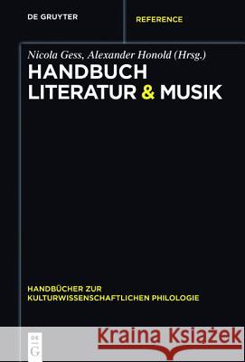 Handbuch Literatur & Musik Nicola Gess 9783110301212 de Gruyter