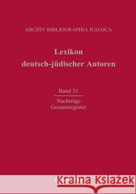 Nachträge und Gesamtregister  9783110314830 Walter de Gruyter