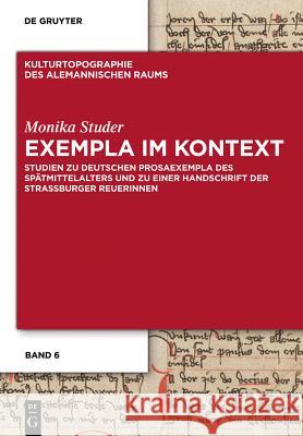 Exempla im Kontext Monika Studer 9783110322934 De Gruyter