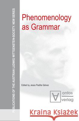 Phenomenology as Grammar  9783110328639 De Gruyter