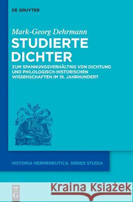 Studierte Dichter Mark-Georg Dehrmann 9783110374957 De Gruyter