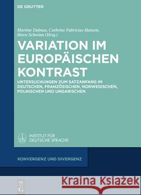 Variation im europäischen Kontrast Dalmas, Martine 9783110443479 Walter de Gruyter