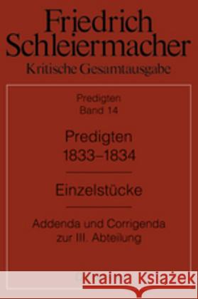 Predigten 1833-1834 Günter Meckenstock 9783110444445 de Gruyter