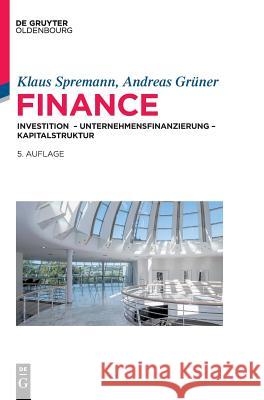 Finance Spremann, Klaus 9783110472219