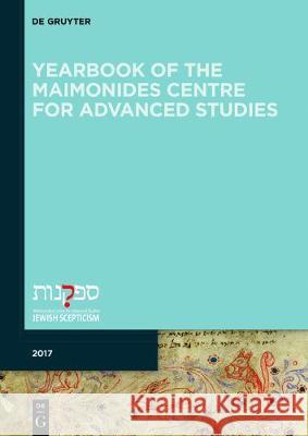 Yearbook of the Maimonides Centre for Advanced Studies. 2017 Rebiger, Bill 9783110527964 de Gruyter