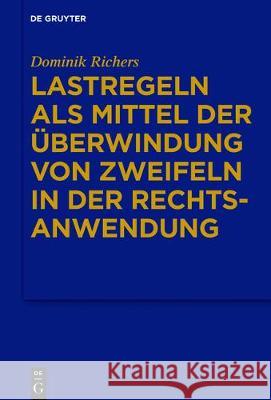 Rechtslast Dominik Richers 9783110534016 De Gruyter