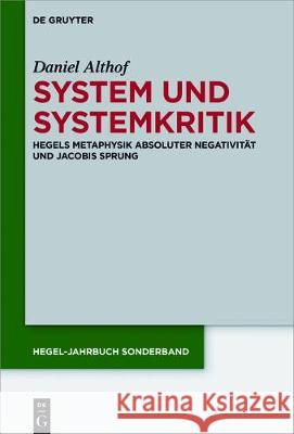 System und Systemkritik Althof, Daniel 9783110552713 De Gruyter