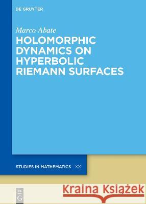 Holomorphic Dynamics on Hyperbolic Riemann Surfaces Marco Abate 9783110601053 de Gruyter