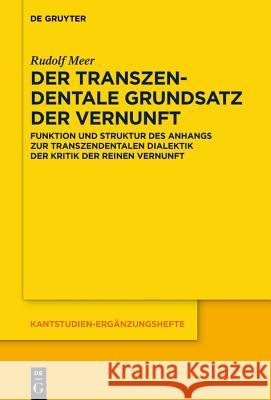 Der transzendentale Grundsatz der Vernunft Meer, Rudolf 9783110623161