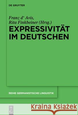 Expressivität Im Deutschen Avis 9783110627558 De Gruyter (JL)