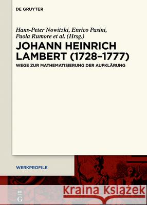Johann Heinrich Lambert (1728-1777) No Contributor 9783110645910 de Gruyter