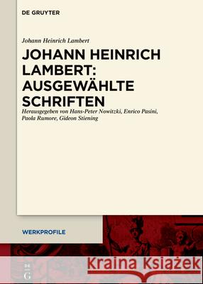 Ausgewählte Schriften Nowitzki, Hans-Peter 9783110645972 de Gruyter