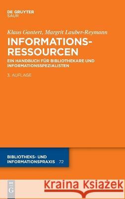 Informationsressourcen Klaus Margrit Ganter 9783110673210 K.G. Saur Verlag