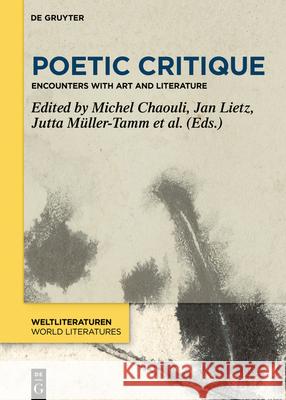 Poetic Critique No Contributor 9783110688573 de Gruyter