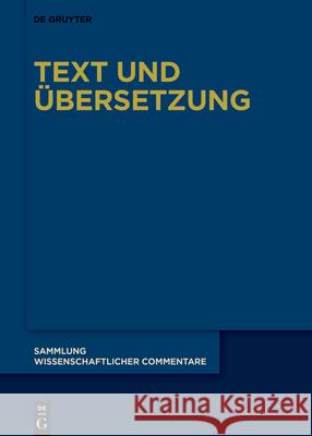 Text Und Übersetzung Anton Bierl, No Contributor, Martin Litchfield West 9783110703320 De Gruyter
