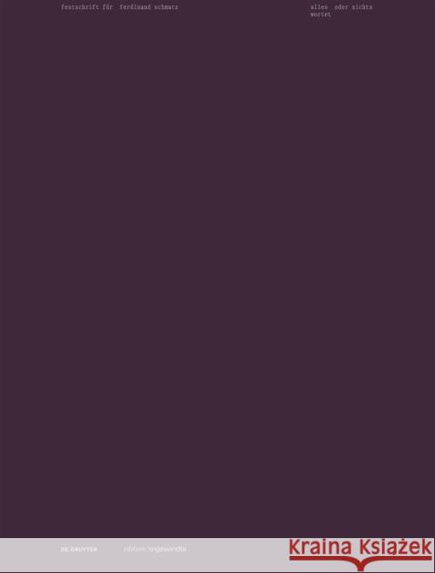 alles oder nichts wortet  9783110723052 De Gruyter