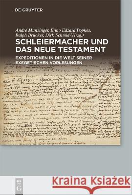 Schleiermacher und das Neue Testament  9783110745993 De Gruyter