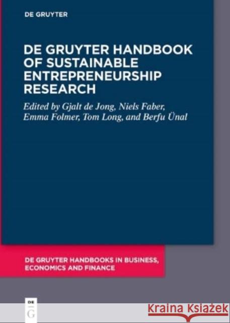 De Gruyter Handbook of Sustainable Entrepreneurship Research  9783110755978 De Gruyter