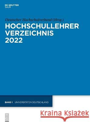 Universitäten Deutschland Deutscher Hochschulverband 9783110769548