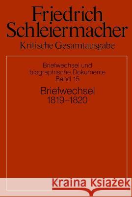 Briefwechsel 1819-1820  9783110775525 De Gruyter