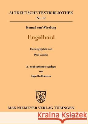 Engelhard Paul Konrad Von Würzburg Gereke, Paul Gereke, Ingo Reiffenstein 9783110982220 De Gruyter