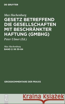 (§§ 35-84) Max Fritz Hachenburg Bing, Fritz Bing 9783110988345