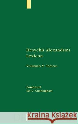 [Indices] Ian C. Cunningham 9783110996395 de Gruyter