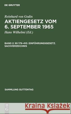 §§ 179-410. Einführungsgesetz. Sachverzeichnis Wilhelmi, Hans 9783111033839 de Gruyter