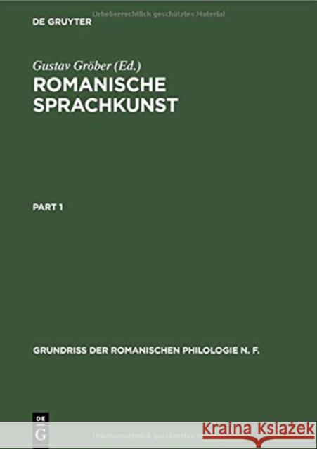 Romanische Sprachkunst Gröber, Gustav 9783111080345