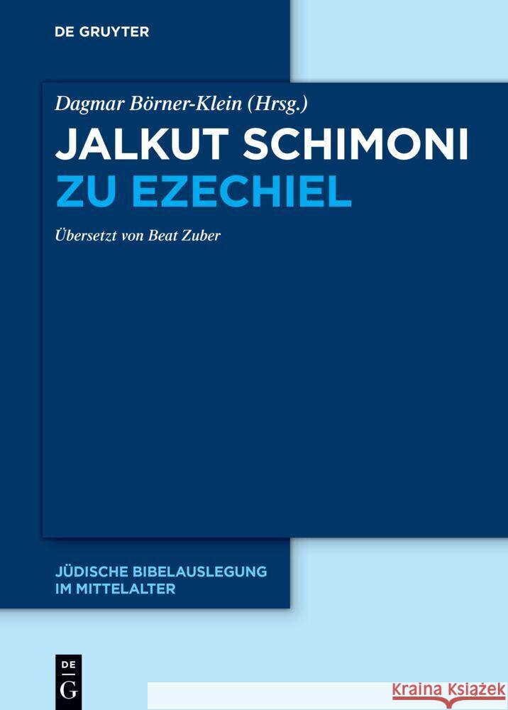 Jalkut Schimoni Zu Ezechiel Dagmar B?rner-Klein Beat Zuber 9783111083575