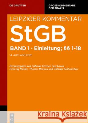 Einleitung; ?? 1-18 Jens B?lte Tobias Ceffinato Gerhard Dannecker 9783111108292