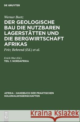Nordafrika Fritz Behrend, Erich Fritz Obst Behrend 9783111146614 De Gruyter