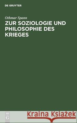 Zur Soziologie Und Philosophie Des Krieges: Vortrag, Gehalten Am 30. November 1912 Im 