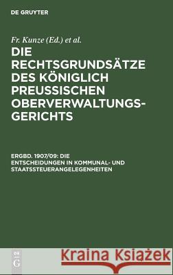 Die Entscheidungen in Kommunal- und Staatssteuerangelegenheiten G Kautz 9783111161532 De Gruyter