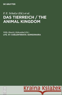 Coelenterata: Gorgonaria Kükenthal 9783111198071 De Gruyter