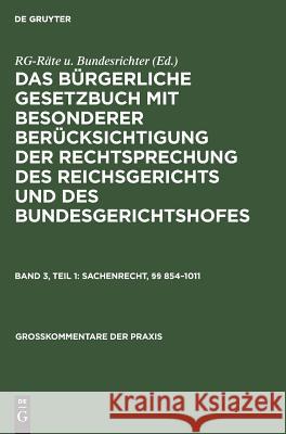 Sachenrecht, §§ 854-1011 Kurt Herber Johansen, Erich Kregel, E Wilhelm Pritsch, Kurt Herber Johansen 9783111287010