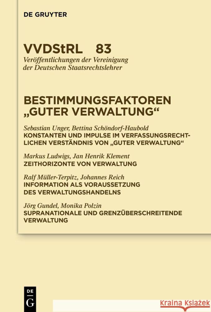 Bestimmungsfaktoren Guter Verwaltung Frank Schorkopf 9783111293288