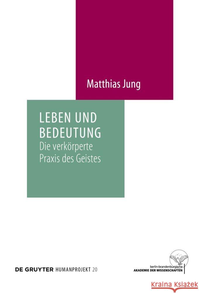 Leben Und Bedeutung: Die Verk?rperte PRAXIS Des Geistes Matthias Jung 9783111628516