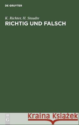 Richtig Und Falsch: Praktische Endspielkunde  9783112305379 de Gruyter