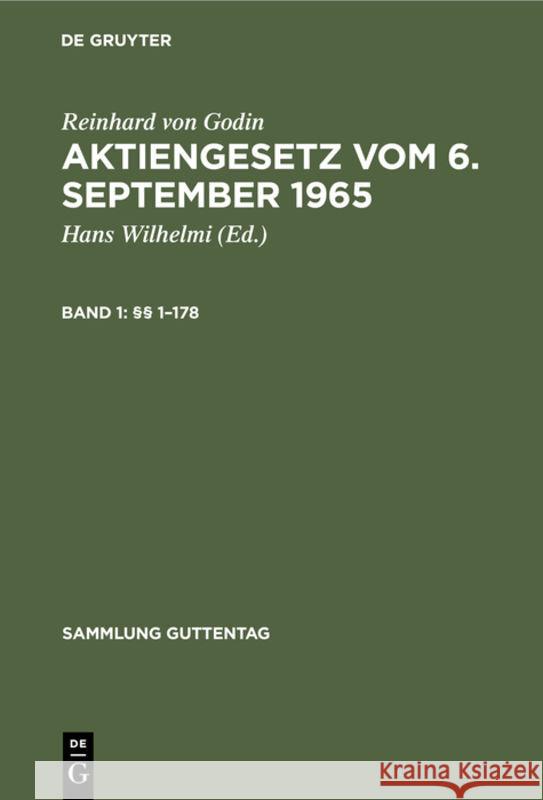 §§ 1-178 Wilhelmi, Hans 9783112310717