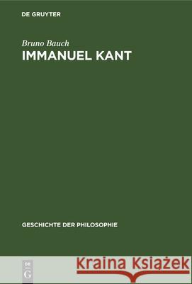 Immanuel Kant Bruno Bauch 9783112332252