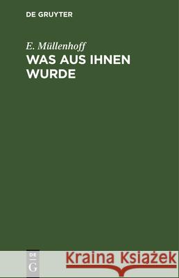 Was Aus Ihnen Wurde: Novellen E Müllenhoff 9783112334973 De Gruyter